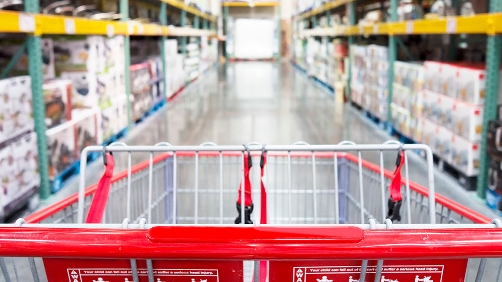 Shopping cart in a store