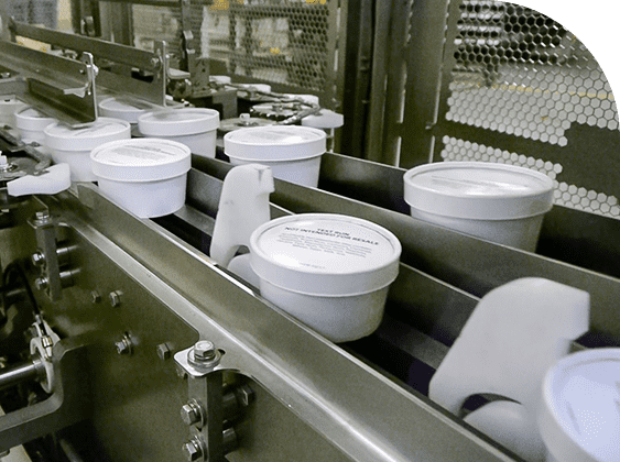 Food product indexed in washdown packaging machine